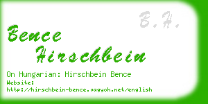 bence hirschbein business card